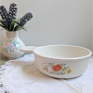Corning Ware Individual Casserole Dish With Handle,‎ Floral Pattern P-150-B
